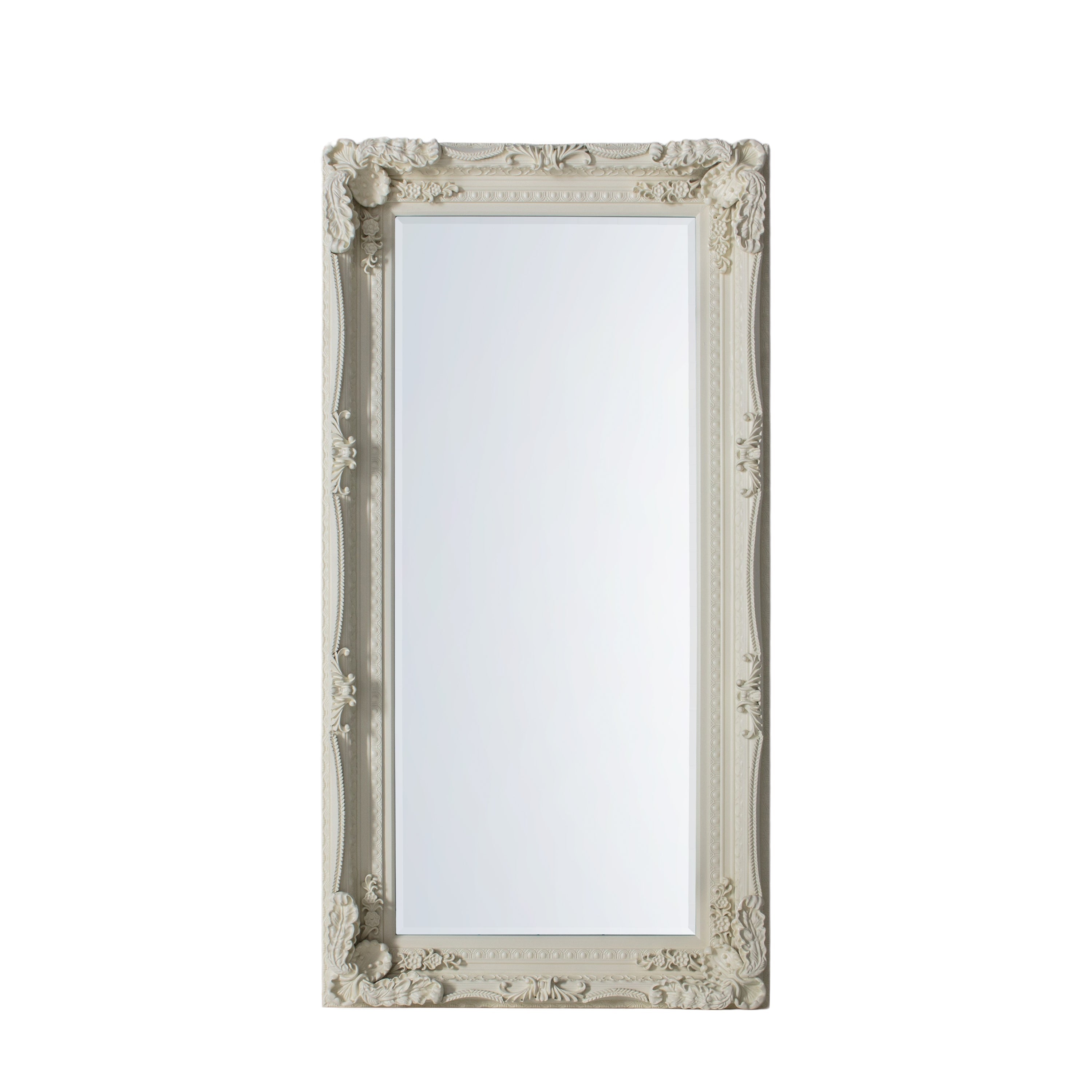 Carved Louis Leaner Mirror Cream 1755x895mm