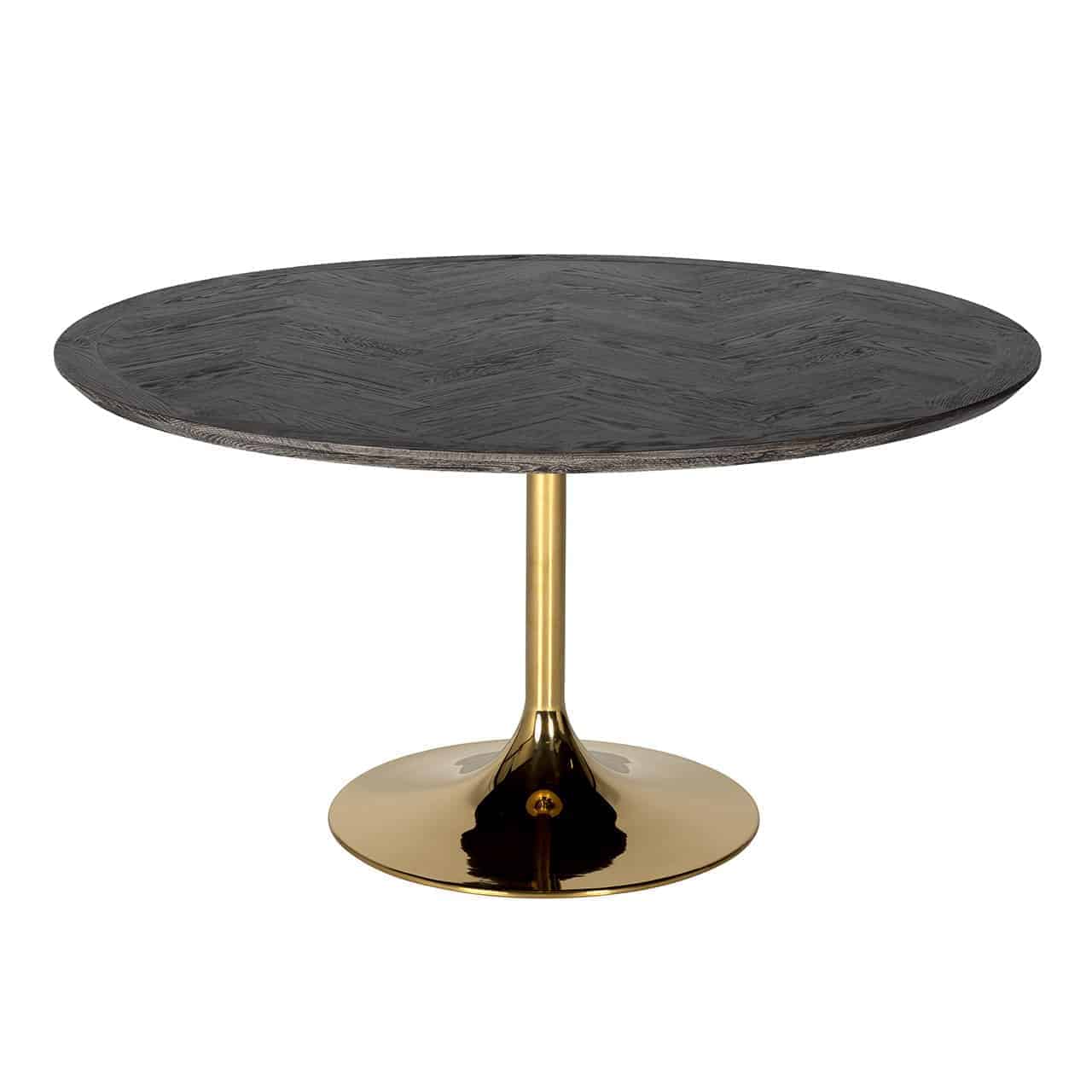 Dining table Blackbone gold 140 (Black rustic)