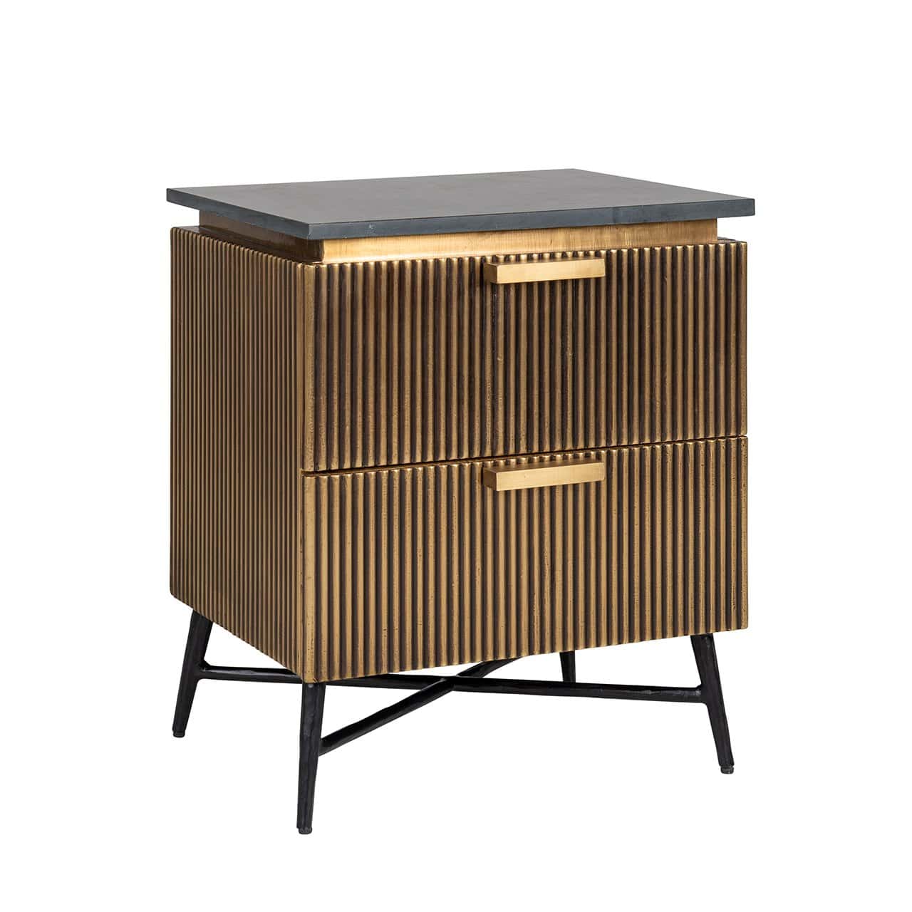 Bedside Cabinet Ironville 2-drawers (Gold)
