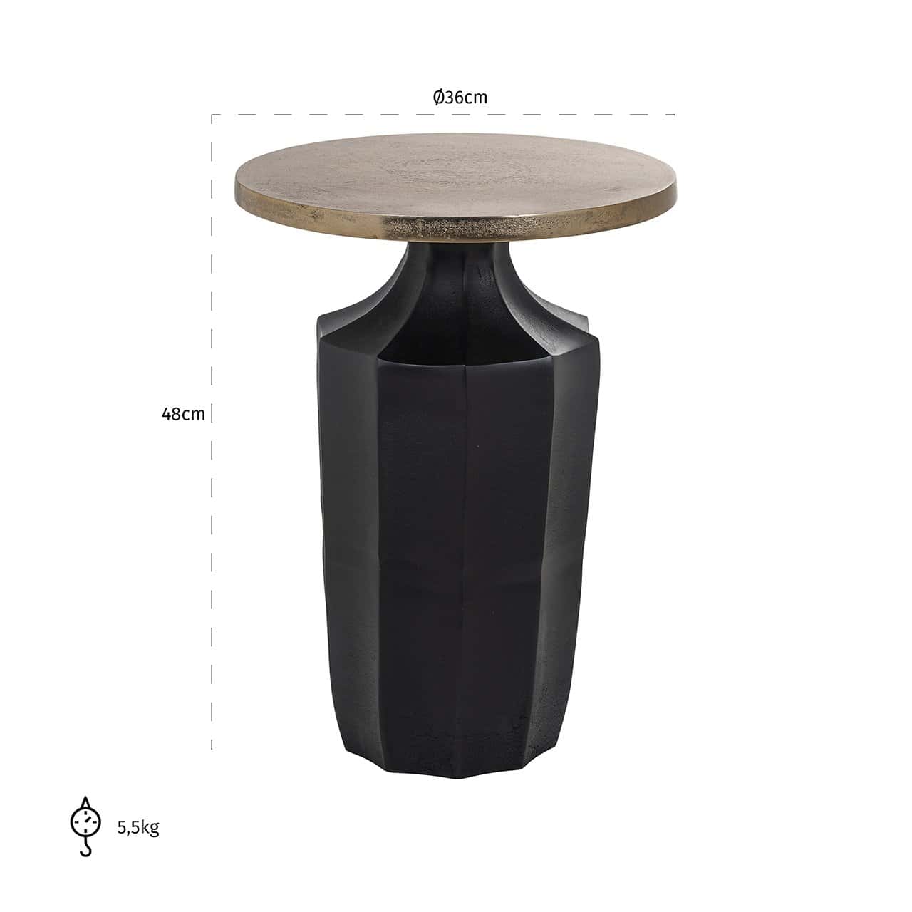 Side table Evie (Black/gold)