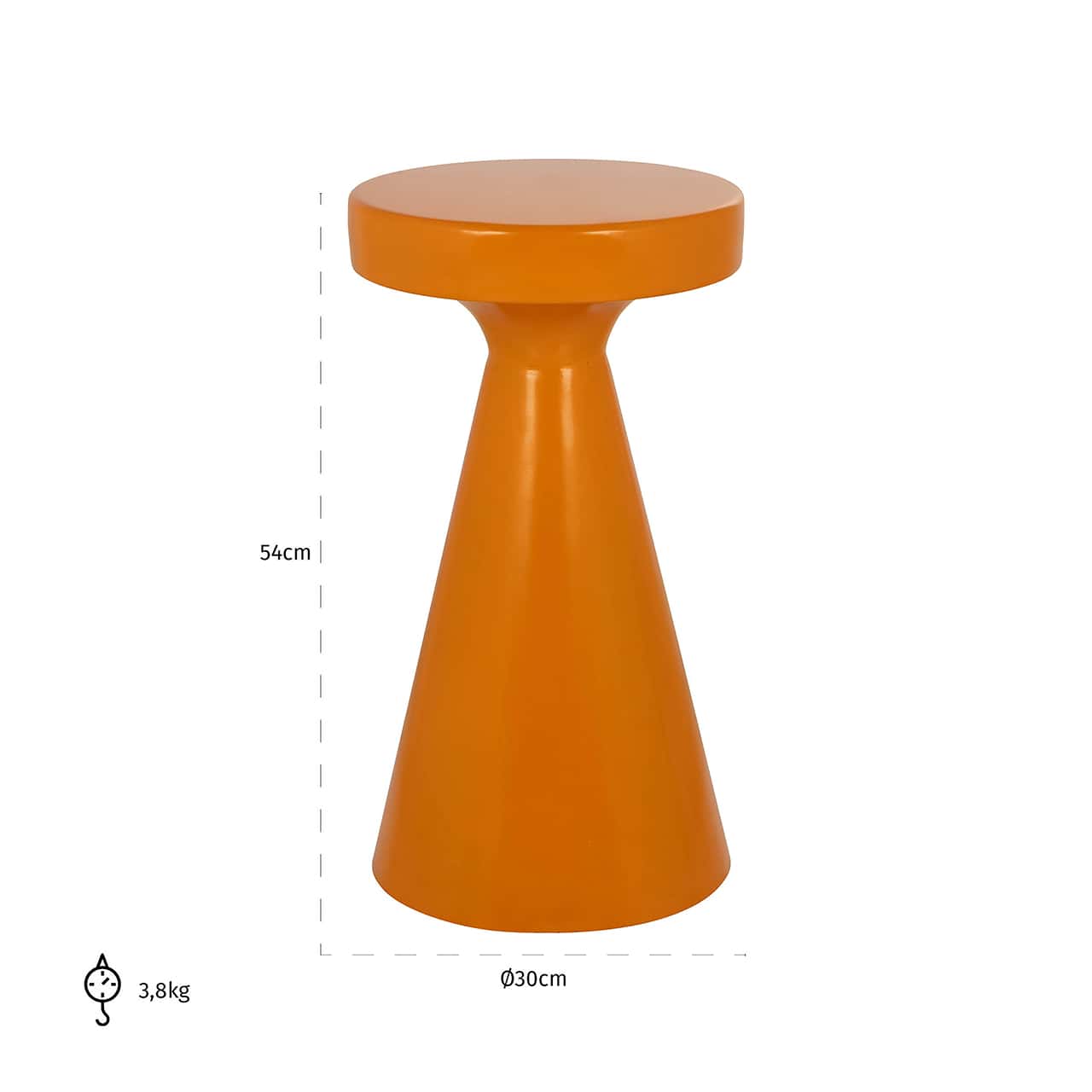Side table Kimble dark orange big 30Ø