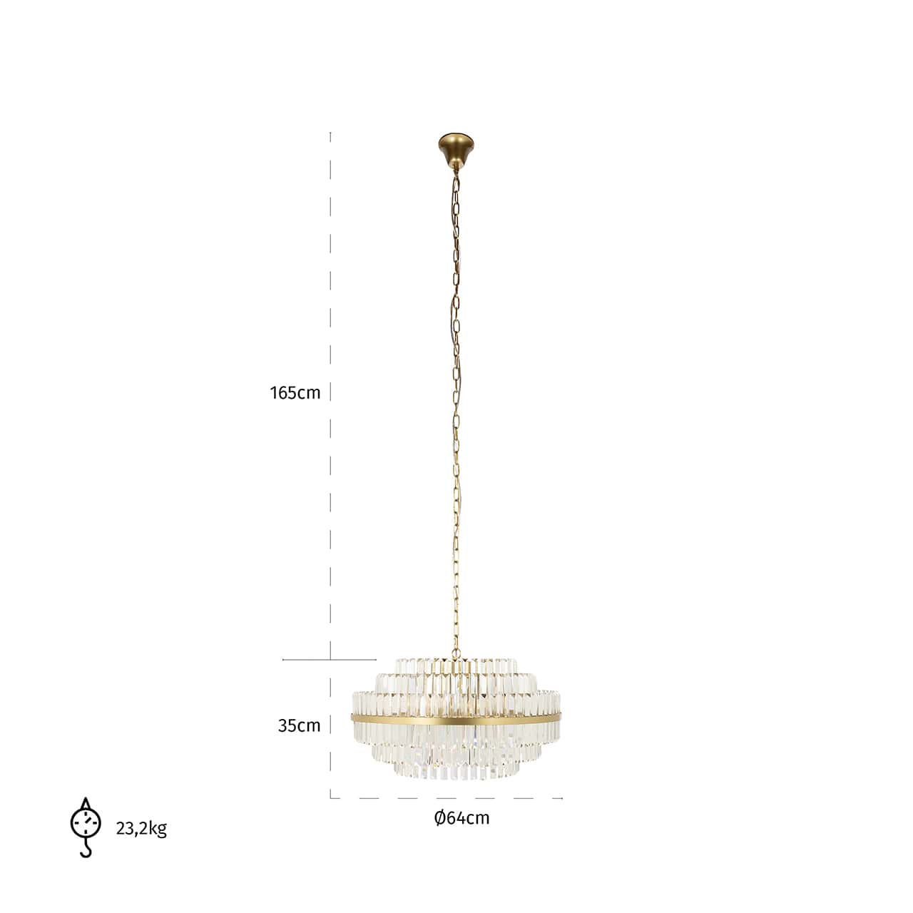 Hanging lamp Desire medium (Brushed Gold)