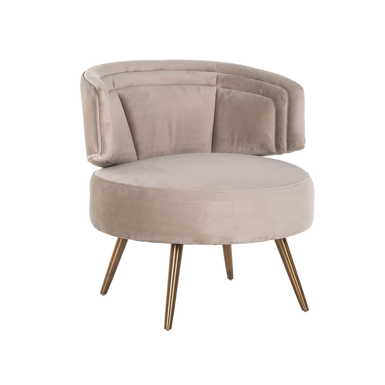 Easy chair Hazel khaki velvet fire retardant (FR-Quartz 903 Khaki)