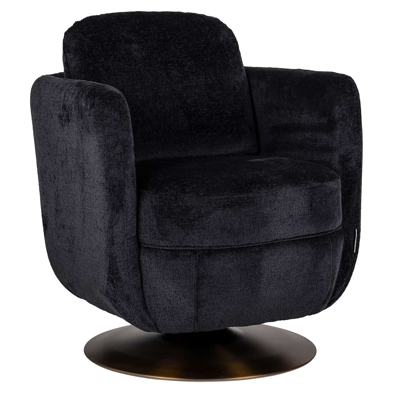 Swivel easy chair Turner black chenille (Bergen 809 black chenille)