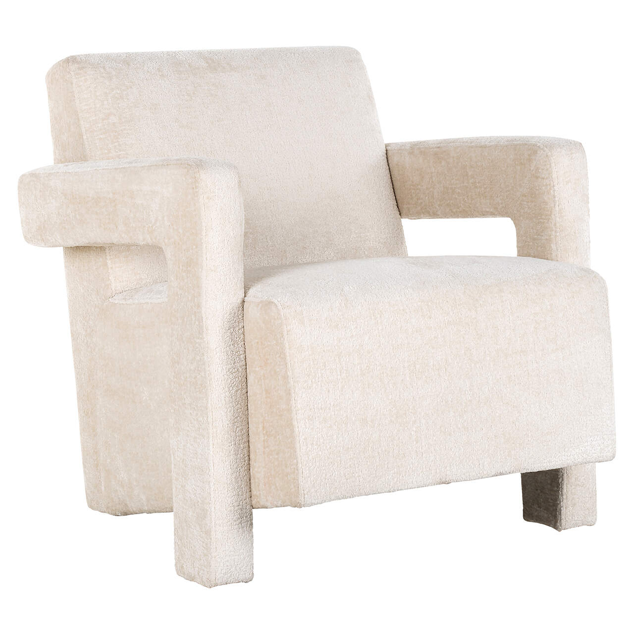 Easy chair Devanto white chenille (Bergen 900 white chenille)